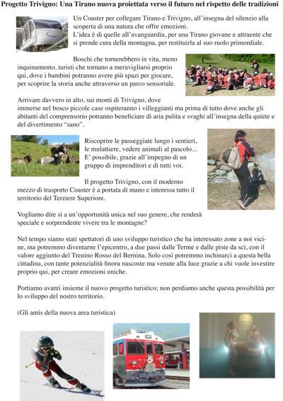 Tirano: volantini a sostegno del progetto Coaster
